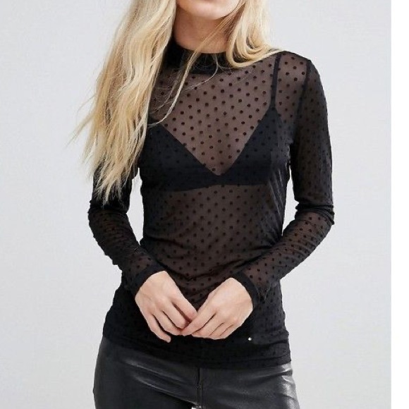 2 Sheer Mesh Blouses - Picture 6 of 7